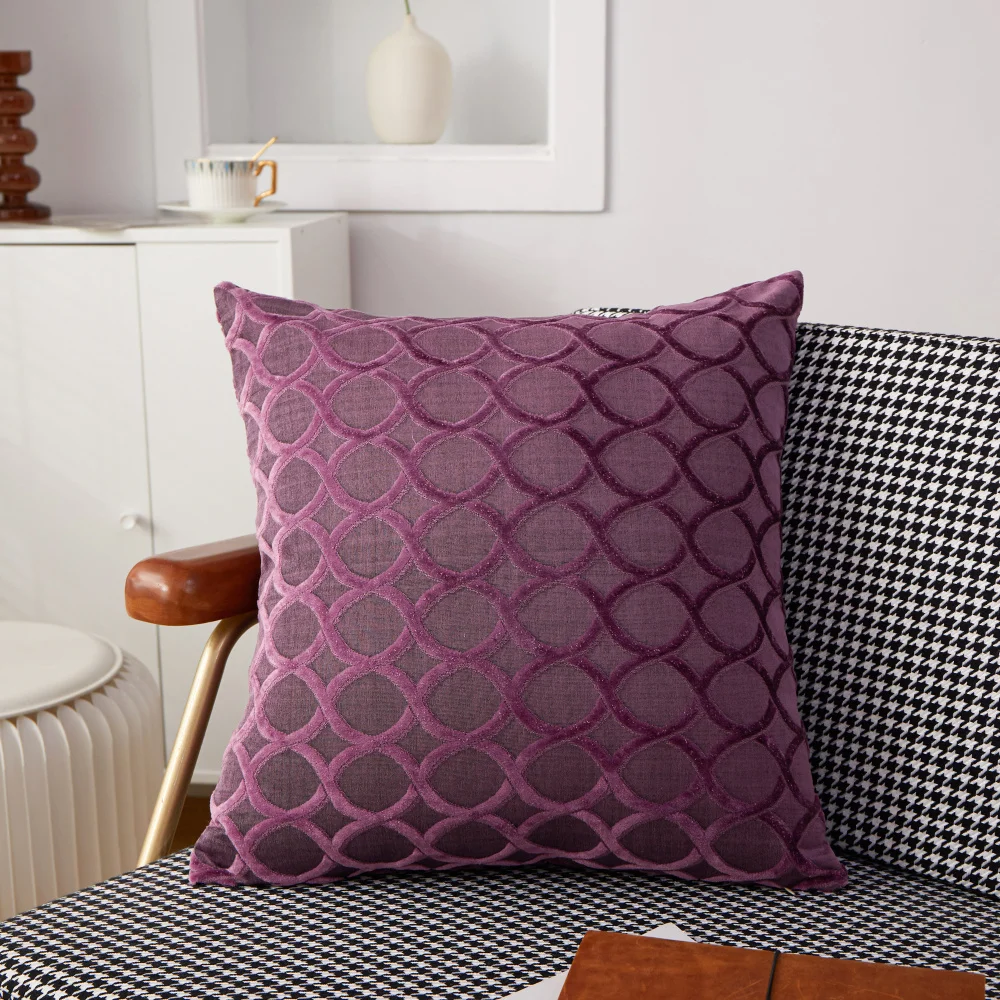 45x45cm New Figure Eight-shaped Chenille Pillow Case Sofa Jacquard Cushion Cover Simple Geometry Home Decorative Pillow Cover