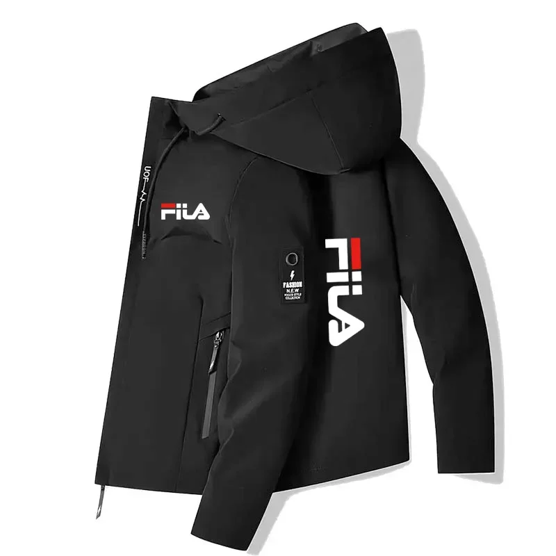 Men's Spring Autumn Fashion Casual Windproof Sun Protection Zipper Hooded Jacket High Quality Outdoor Sports Running Coat Jacket