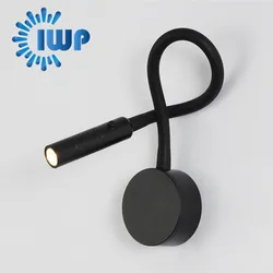 Lámpara LED de pared con cuello de cisne para lectura, accesorio de luz de 3W con interruptor, ajustable y Flexible, para cabecera de dormitorio y Escritorio