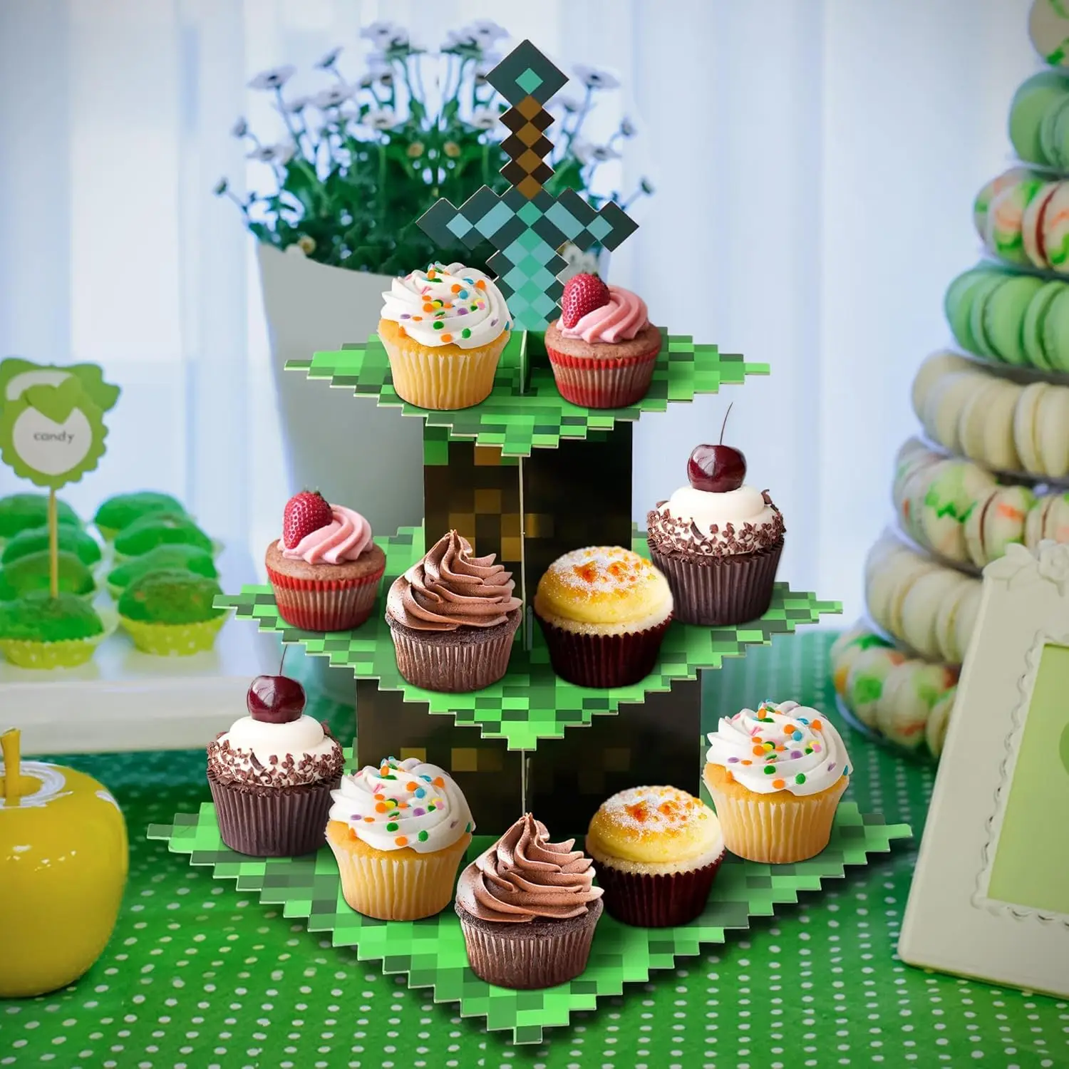 Pixel Game Cupcake Stand Set 4