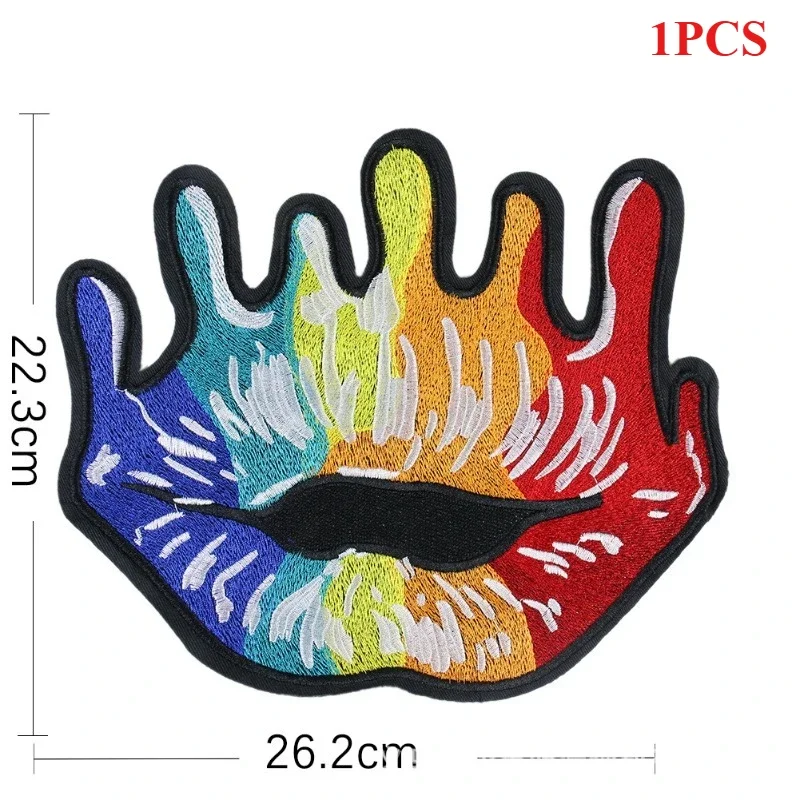 Autocollant en tissu personnalisé, grande peinture à l'huile, autocollant à grande bouche, vêtements