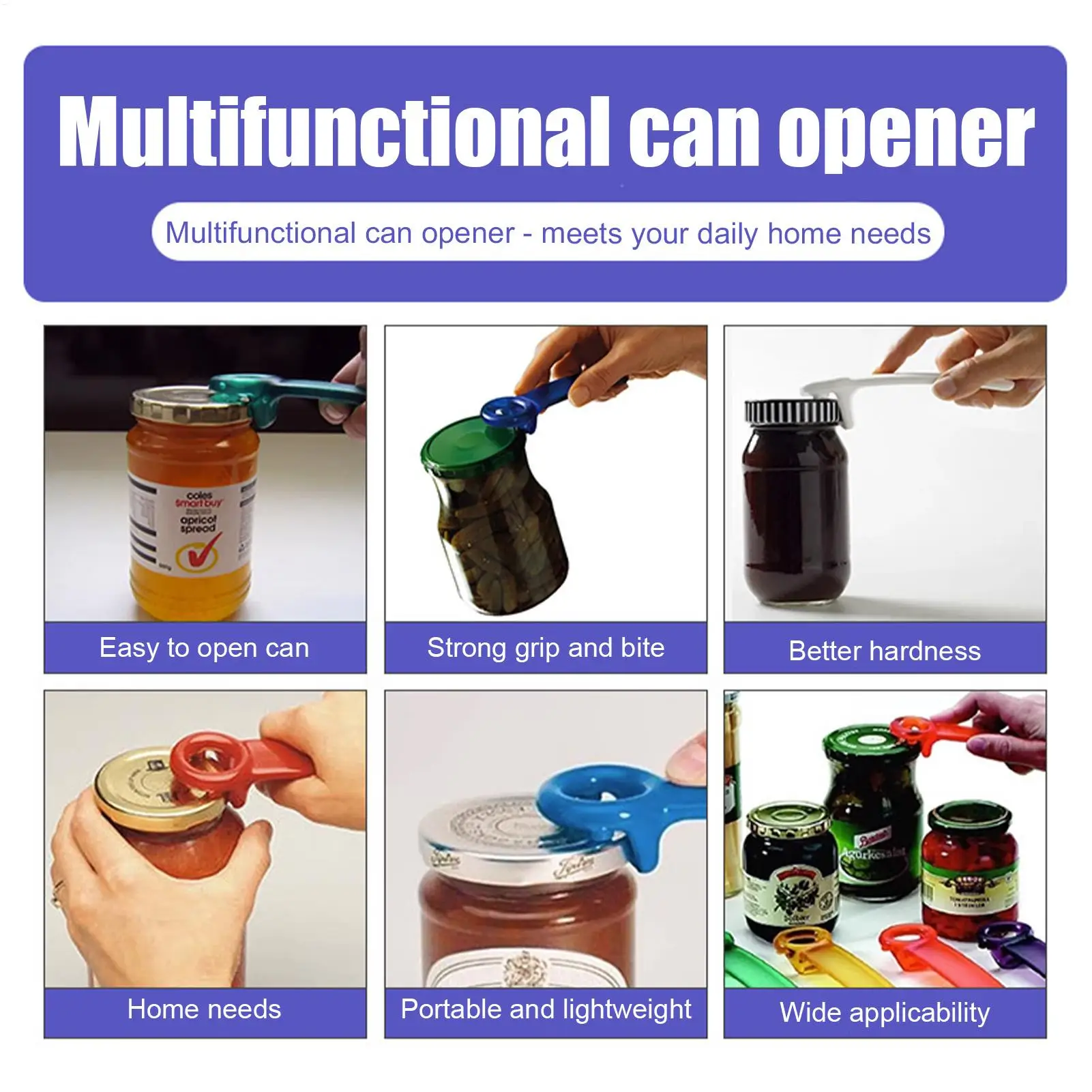 Portable Bottle Opener Universal Canned Can Opener Non-slip Labor Saving Twist Bottle Cap Beer Open Cap Kitchen Gadgets view 2