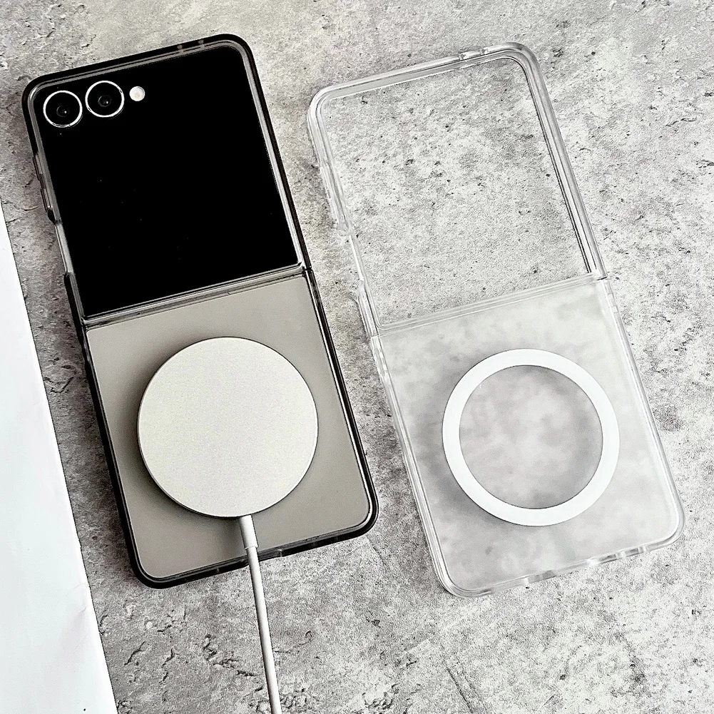 Coque de téléphone magnétique intégrée translucide givrée, étui de protection pour appareil photo Samsung Galaxy Z Flip 7 flip7