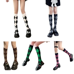 1 Pair Chic Women Plaid Knee Socks Girl Fashion Cute Party Knee-high Stockings JK Japanese Student Ladies Korean Style