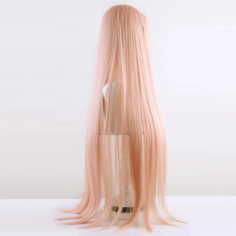 أنيمي بالمنشار رجل ماكيما السلطة شعر مستعار تأثيري طويل برتقالي وردي مقاومة للحرارة الاصطناعية الشعر حفلة لعب الأدوار الباروكات قرون شعر مستعار