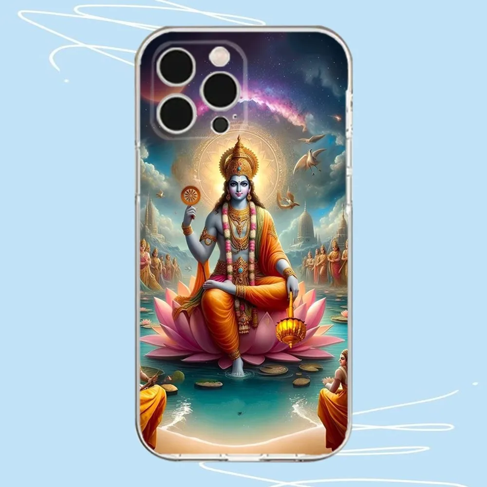 Vishnu Hare Krishna Phone Case Phone Case For iPhone 13, 14,13,12,Mini,11,Pro,Max,Plus,X,XR,XS,8,SE,2020 Transparent Cover