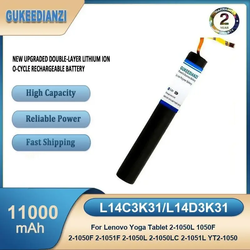 

L14C3K31/L14D3K31 Notebook Battery For Lenovo Yoga Tablet 2-1050L 1050F 2-1050F 2-1051F 2-1050L 2-1050LC 2-1051L YT2-1050