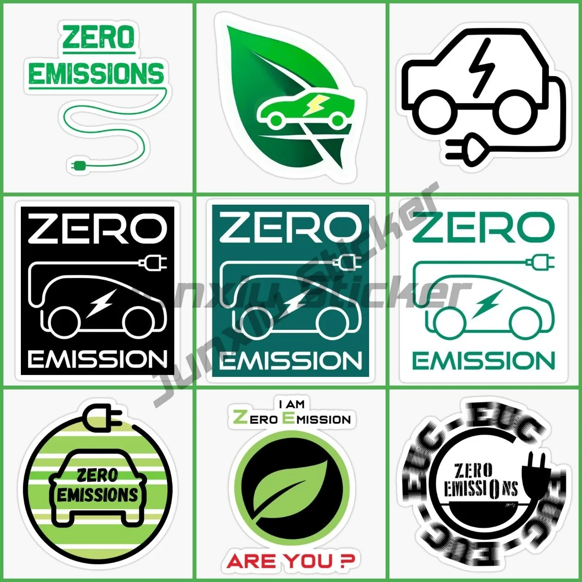 

Zero Emissions, Environmental Protection, Zero Gas Emissions, Electric Vehicle Design, Vinyl Waterproof and Sunscreen Stickers