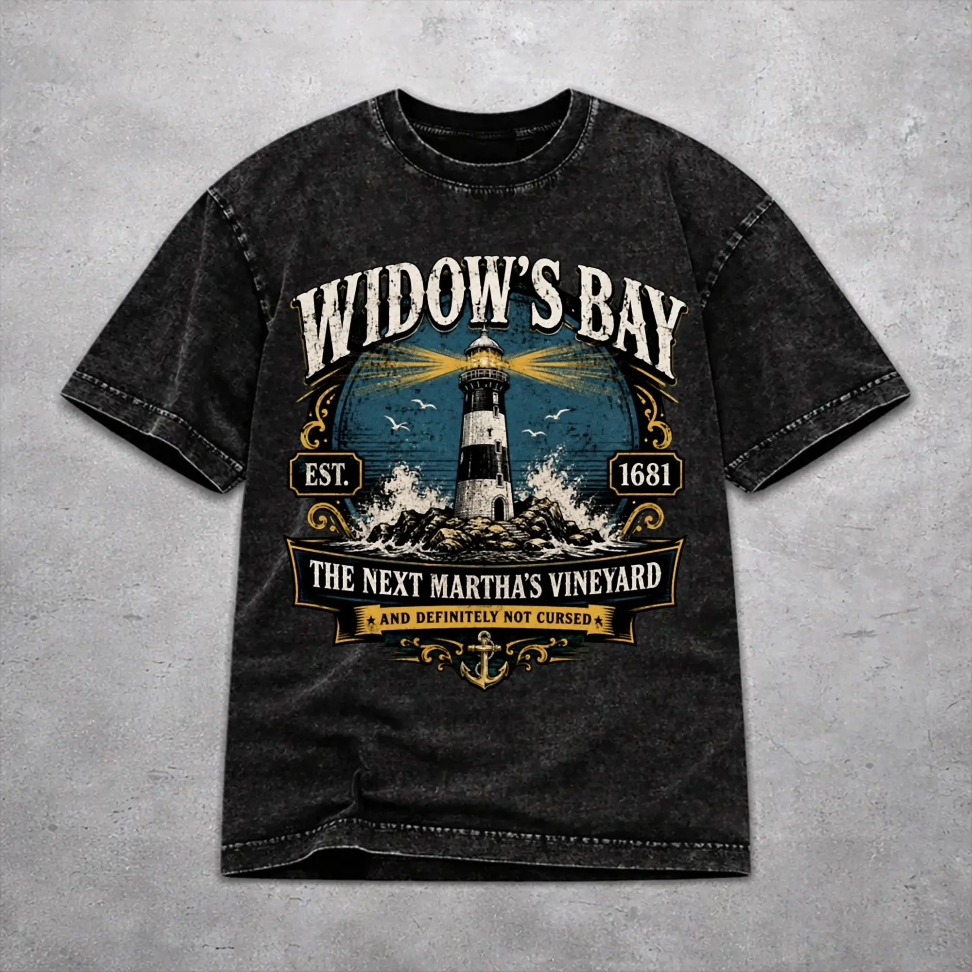 Vintage Women Men Widow's Bay Horror Movie 2026 Tee Shirt Oversize Washed  T Shirts Outfits