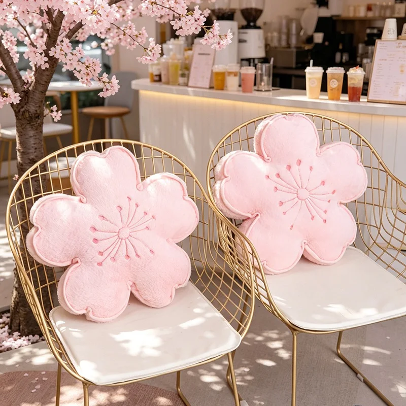Cherry Blossom Plush Pillow Flower Stuffed Cushion Squishy Sofa Cushion Home Decor Toy Afternoon Nap Pillow Birthday Gifts view 3