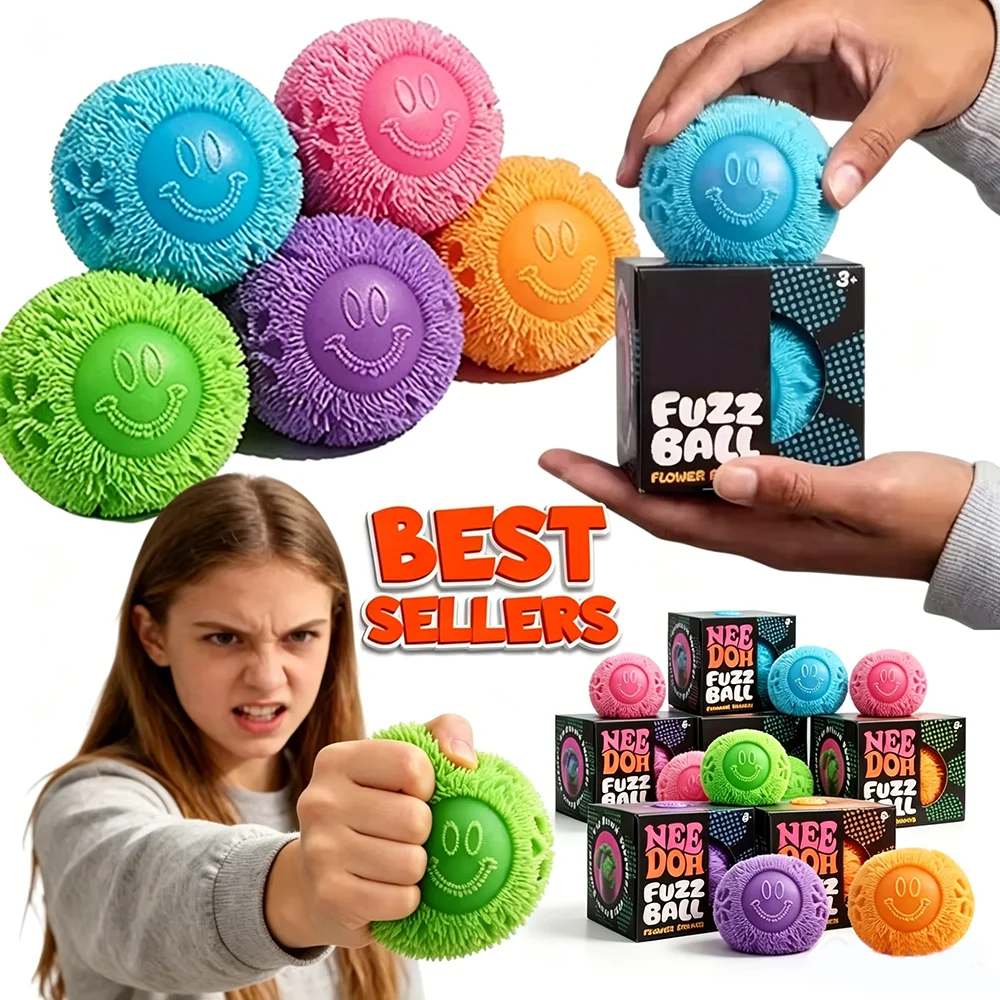 

Schylling NeeDoh Fuzz Ball Stress Ball Blind Box Soft Fluffy Squeeze Toys Anti-Anxiety Squishy Ball Portable Relaxing Gift