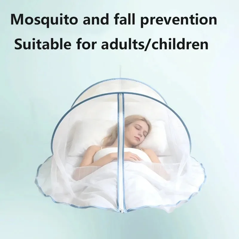 Portable folding mosquito net, no installation, mosquito and fall prevention, household headboard cover, encrypted mesh