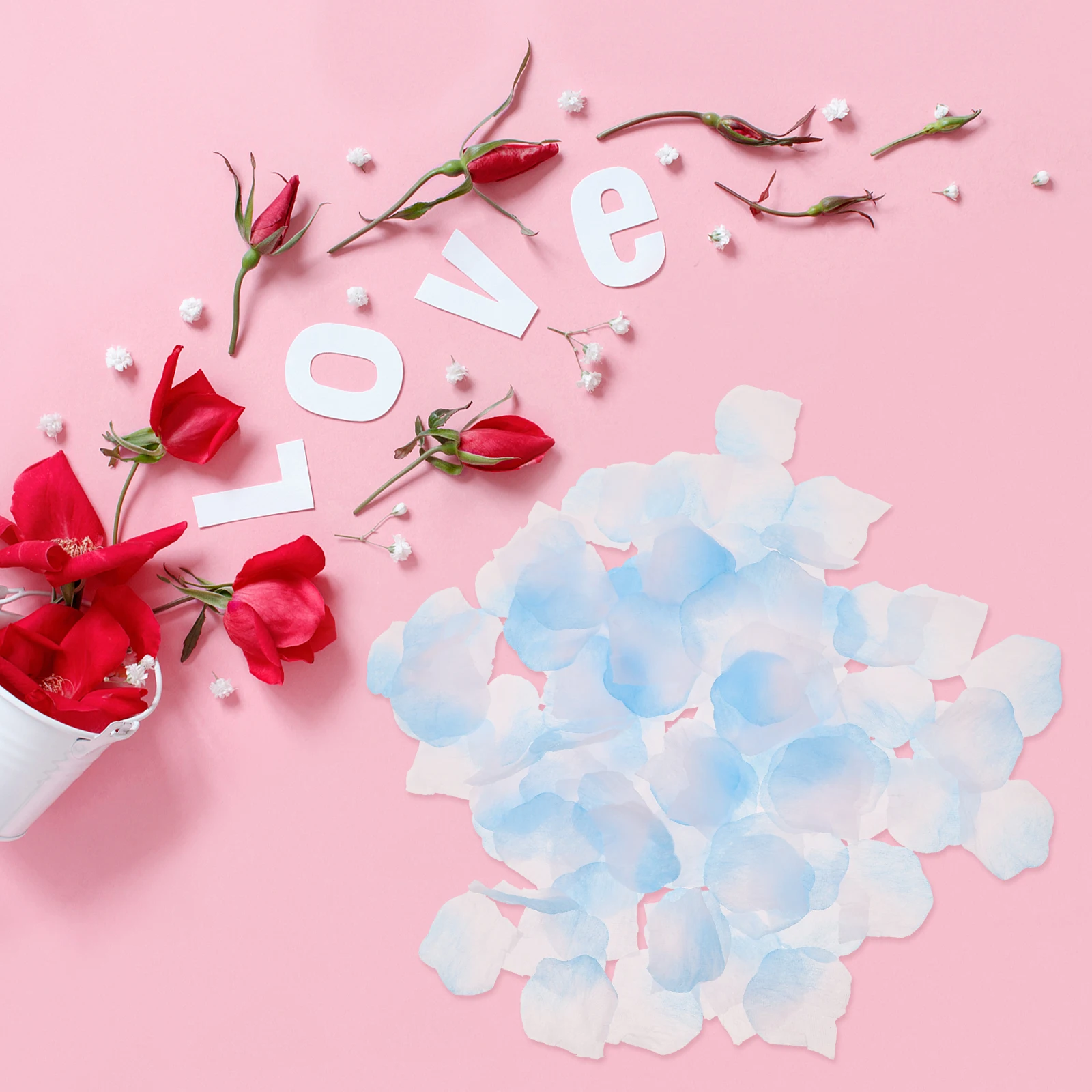 

1000pcs Realistic Rose Petals for Petals Artificial Flowers Wedding Decor Blue Artificial Flowers Reusable