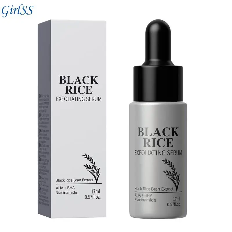 17ml Black Rice Exfoliating Serum Dark Rice Liquid For Face Replenishment And Softening Having Export Grade Formula T4MB