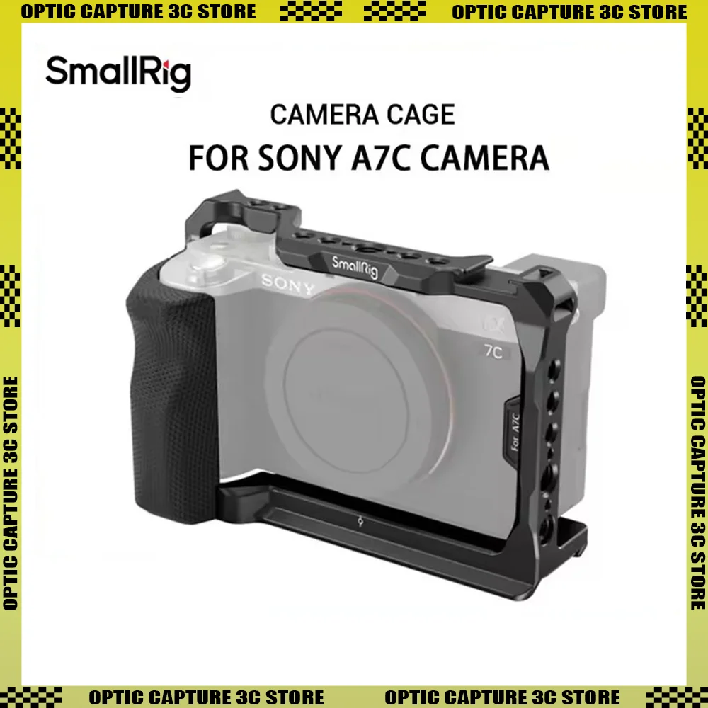 

SmallRig Full Cage with Silicone Side Handle for Sony A7C with Locating Holes for ARRI Quick Release Plate Arca and Cold Shoe