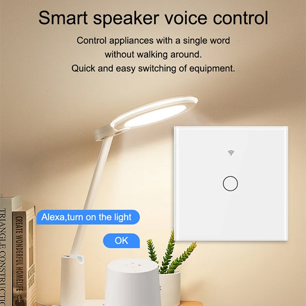الذهبي الأمن تصميم جديد تويا App اليكسا صوت التحكم عن بعد المملكة المتحدة الاتحاد الأوروبي 1/2/3/4 عصابة الزجاج LED واي فاي الذكية اللمس الجدار مفتاح الإضاءة #3