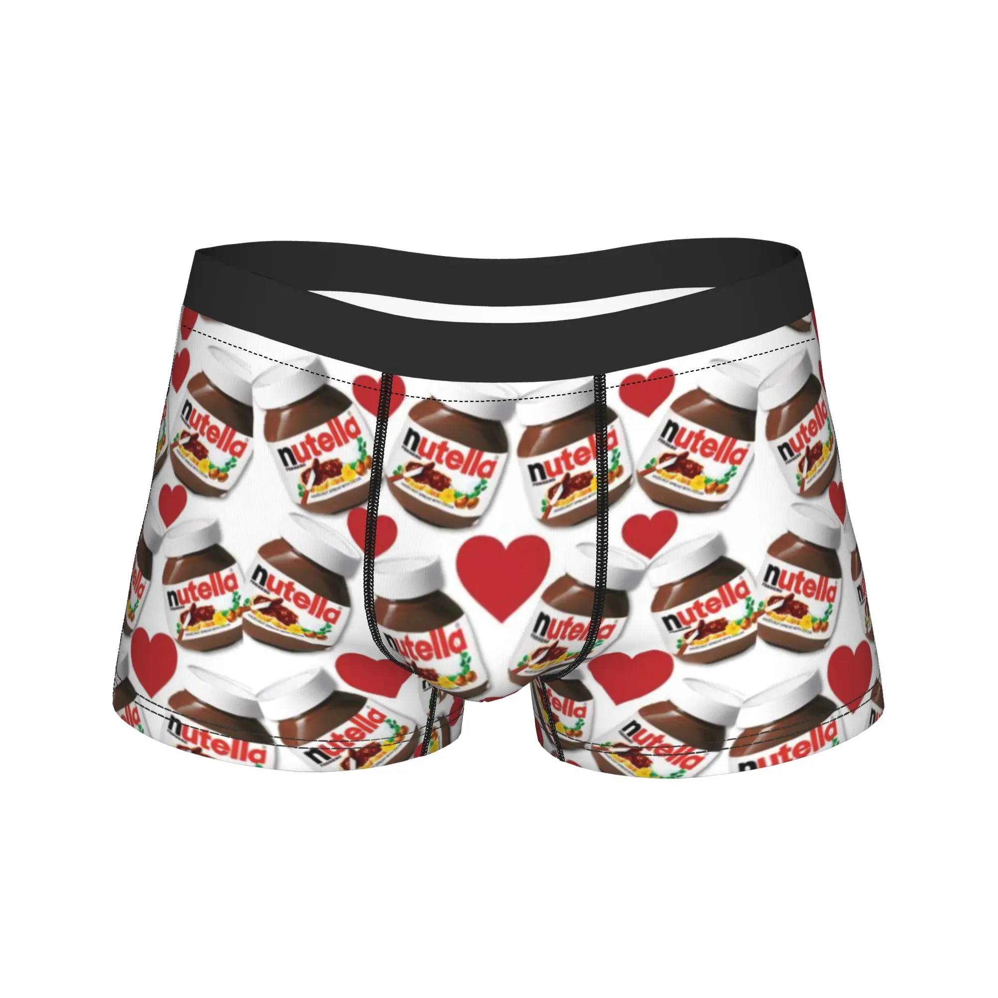 

Nutella Food Pattern Boxershorts Pouch Underwear Quality Print Shorts Briefs Sexy Soft Men Underpants Plus Size