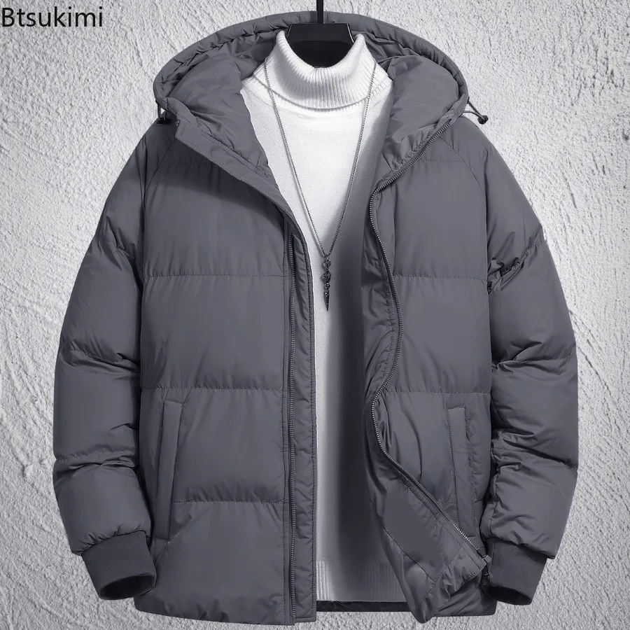 Men's Winter Coat Casual Sport Jacket Cotton Thickened Hooded Jacket Casual Sport Loose Solid Hooded Autumn Winter Warm Jackets