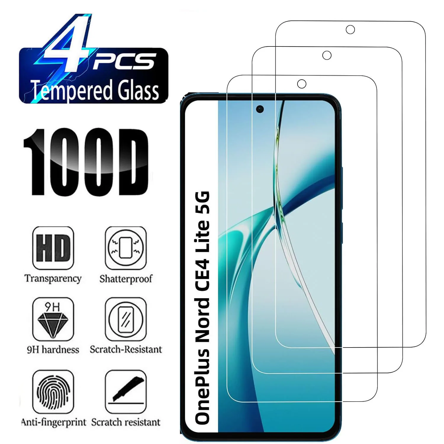 

2/4Pcs Screen Protector For OnePlus Nord CE4 Lite 5G Glass Film