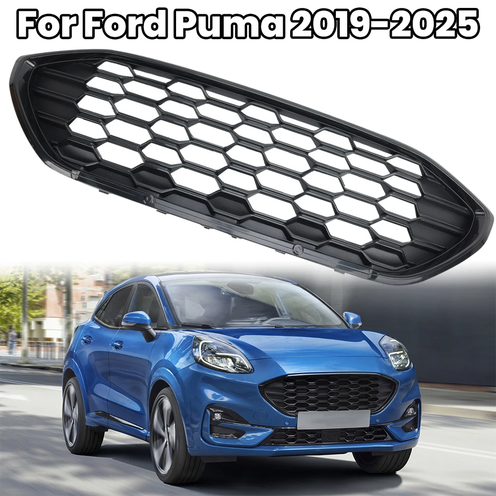 

Front Bumper Center Upper Grille for Ford Puma 2019-2025 ST-line Replacement Black Honeycomb Grills Mesh Grille L1TB-8B271-D