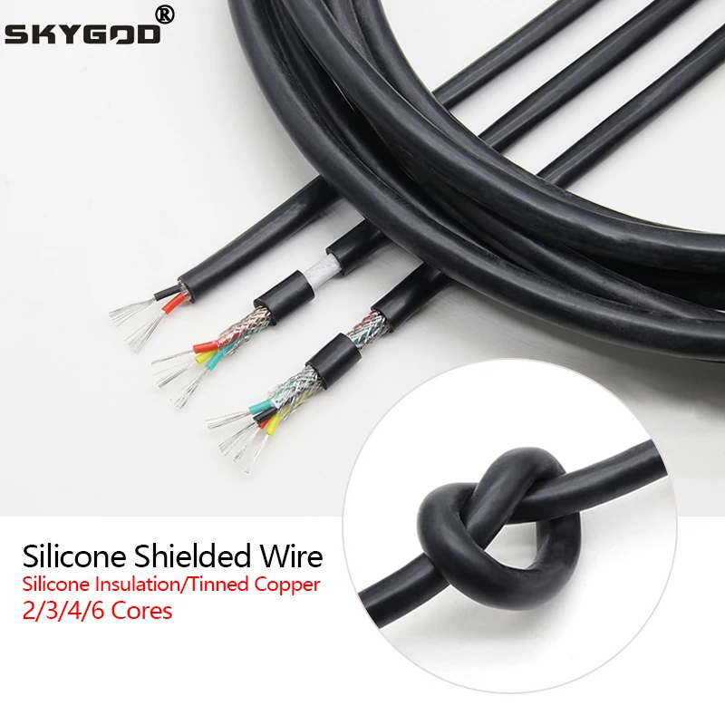 

Мягкий силиконовый кабель 1 ~ 10 м, кв. 0,3 мм ~ 2,5 мм, многожильный, 2/3/4/6 ядер, сигнальная линия управления питанием, устойчивый к высоким температурам кабель