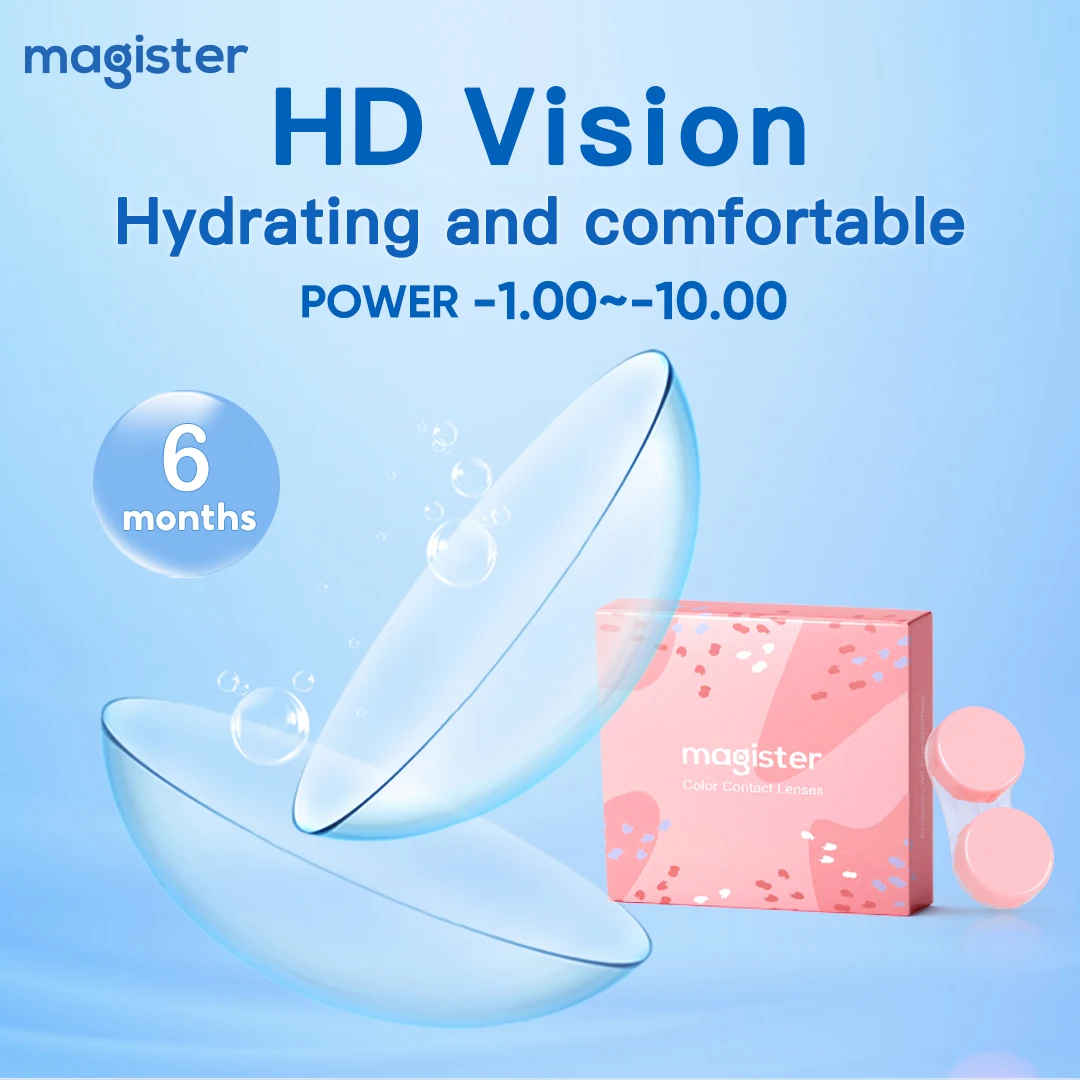 (-1.00~-10.0) Magister Prescription Contact Lenses With Power HD And Soft For Vision Myopia Lens Contacts Lens 14.0mm 6 Months