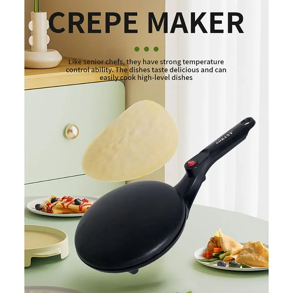 Cooking Tools Electric Pancake Maker, Instant Heating Spring Roll Pastry Frying Pan, Non-Stick Non-Stick Tray