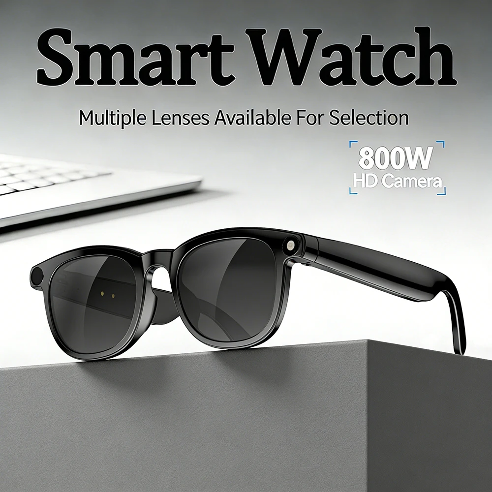 

New AI Smart Glasses 800W HD Camera Photo Video Recording Translation Al Office Assistant Music Wireless Call Smart Glasses 2026