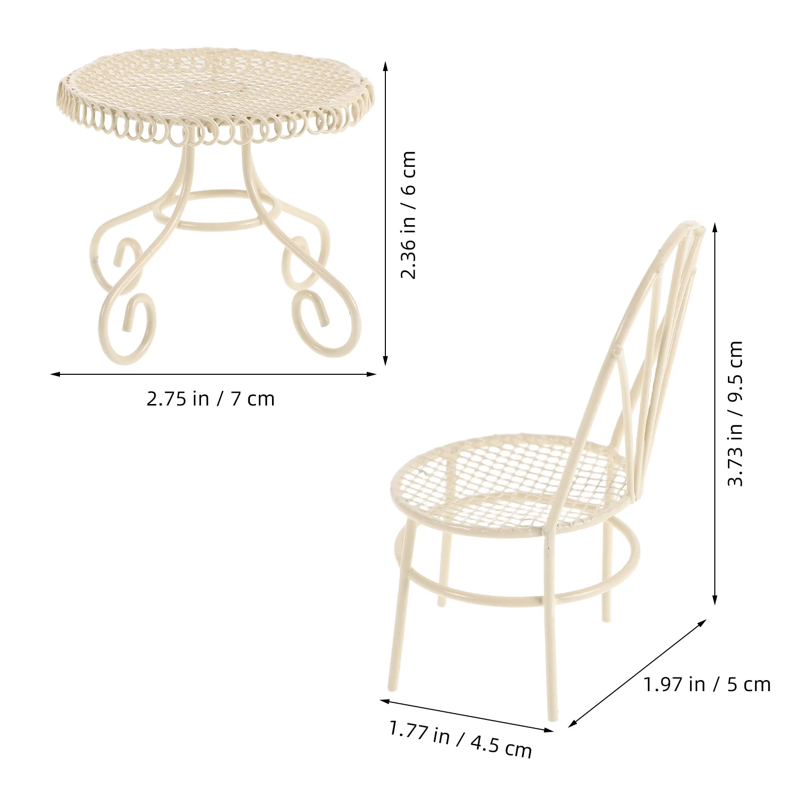 1 مجموعة أثاث حديقة مصغرة مجموعة كرسي طاولة صغير رائع للمنزل حديقة سطح المكتب الديكور التصوير الدعامة الصغيرة