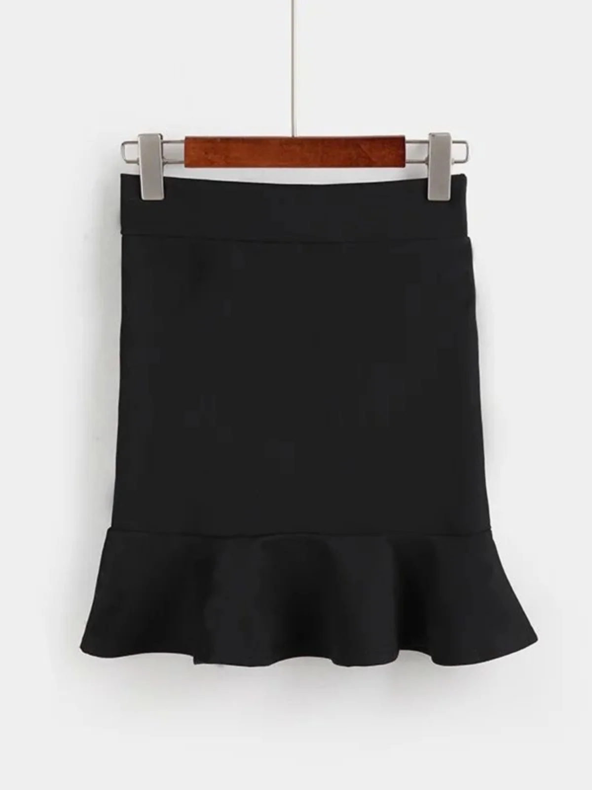 Taille haute élastique Fi queue jupe couleur Pure dentelle ourlet rue Sle mi-longue une ligne jupe pour les femmes dans leurs années 20