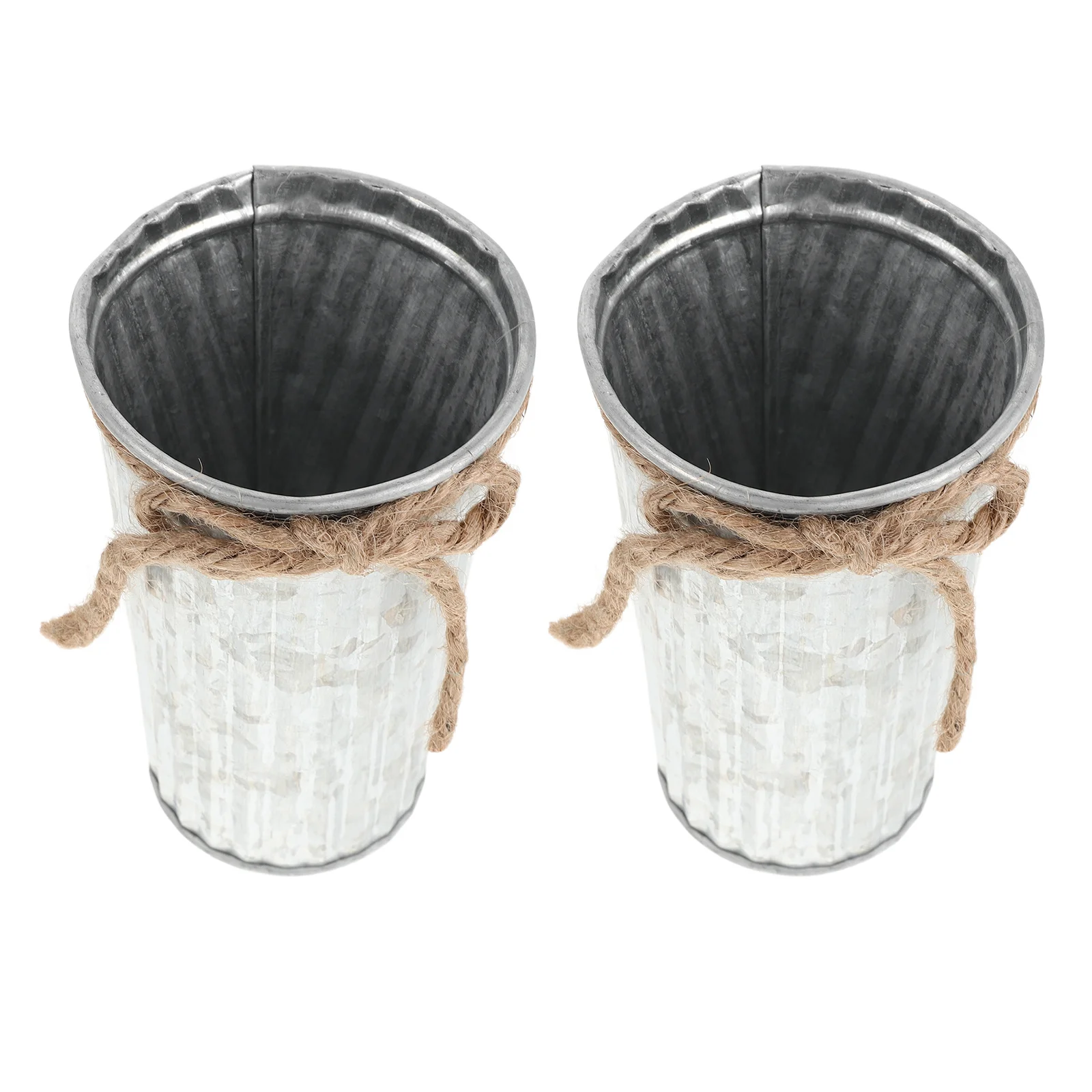 

2pcs Desktop Iron Round Pencil Holder Vintage Desk Organizer For Pens Pencils Makeup Brushes - Metal Stationery Storage Bucket