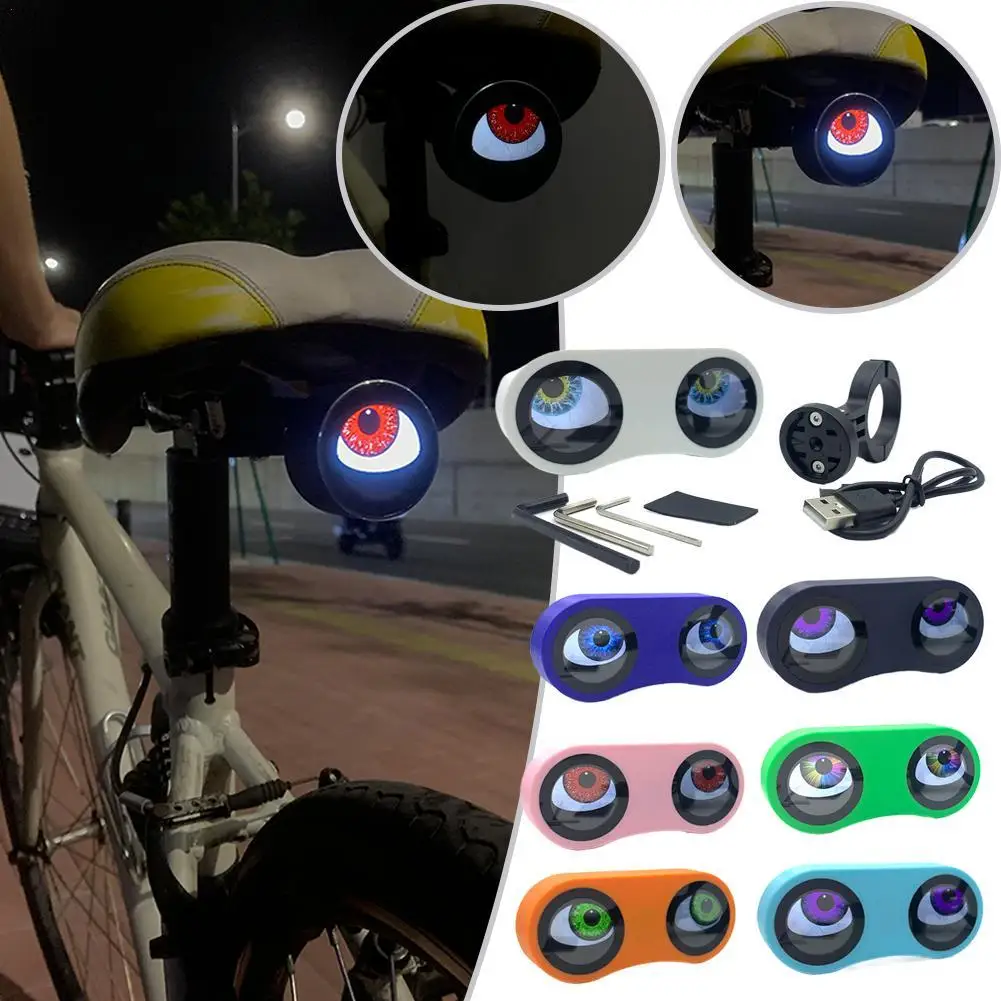 

Лампа «Дьявольский глаз», перезаряжаемая от USB, динамический анимационный эффект, украшение для электромобиля, свет «Око демона», многоцветный велосипед