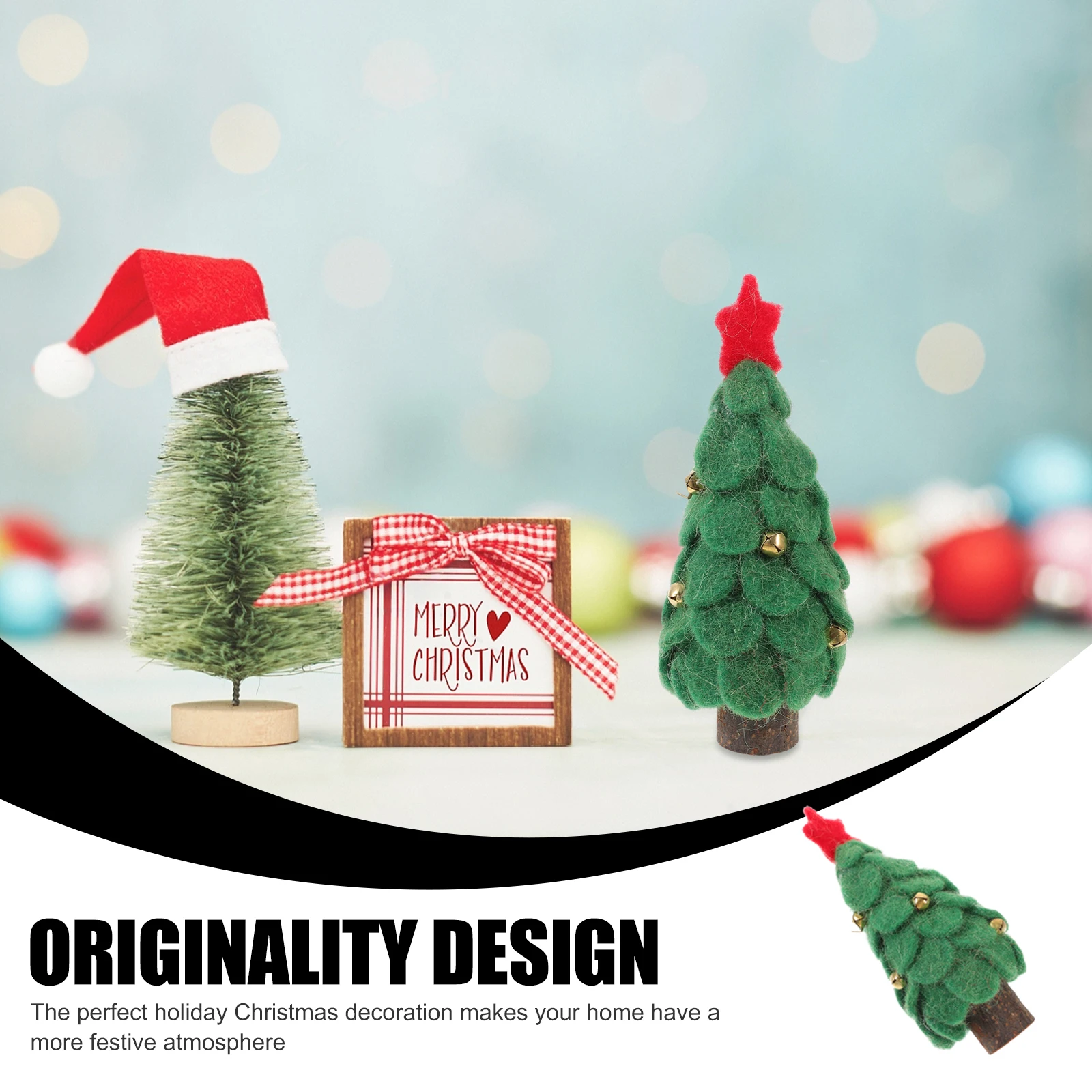 

Christmas Tree Ornaments Tabletop Decoration Small Wooden Toddler Artificial Craft