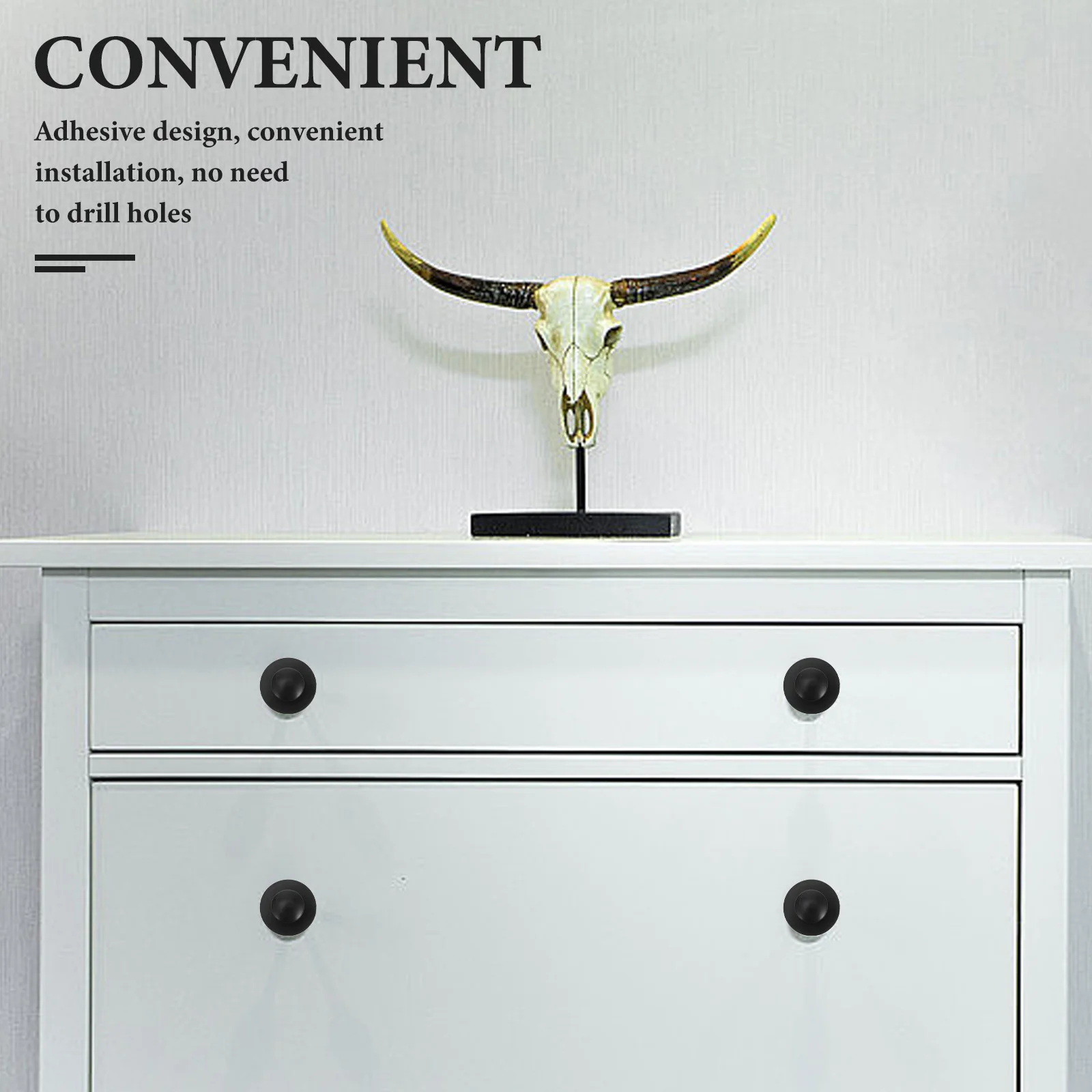 10Pcs Self-Adhesive Cabinet Handles Round Modern Furniture Door Pulls No Drilling Easy Installation Stylish Home Decor