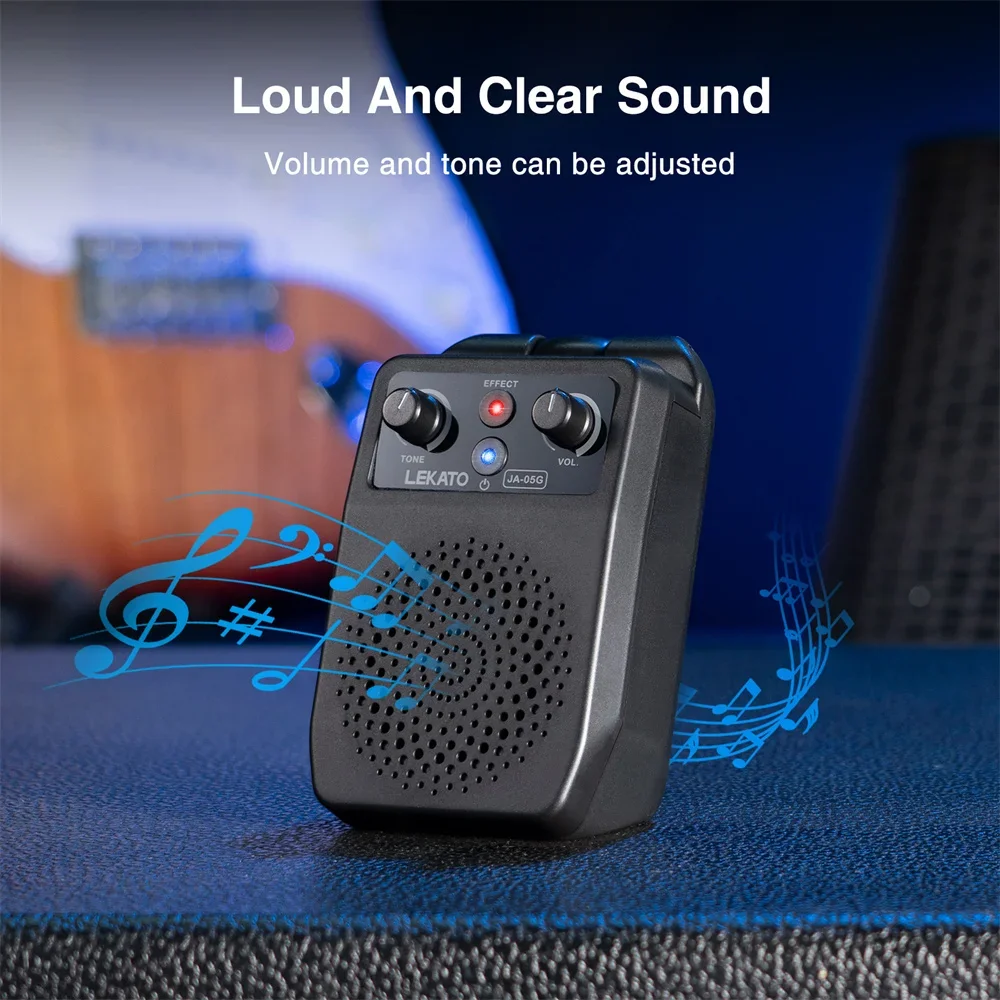 LEKATO 5W Mini Electric Guitar Amp Portable Guitar Amp Bluetooth  Built-in 4 Effects Rechargeable Small Guitar Amp for Practice - Image 3