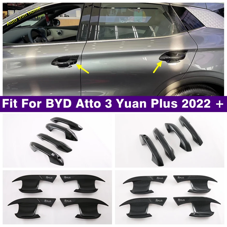 

Outside Door Pull Doorknob Handle Scratch Protector Catch Cap Bowl Cover Trim Fit For BYD Atto 3 Yuan Plus 2022 2023 2024