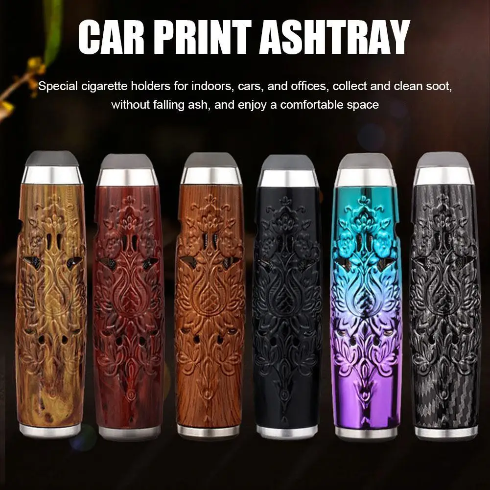 Portable Car Ashtray Driving Smoking Free Ashtray Creative Windproof Ashtray Cigarette Holder Living Room Anti  Ashtrays