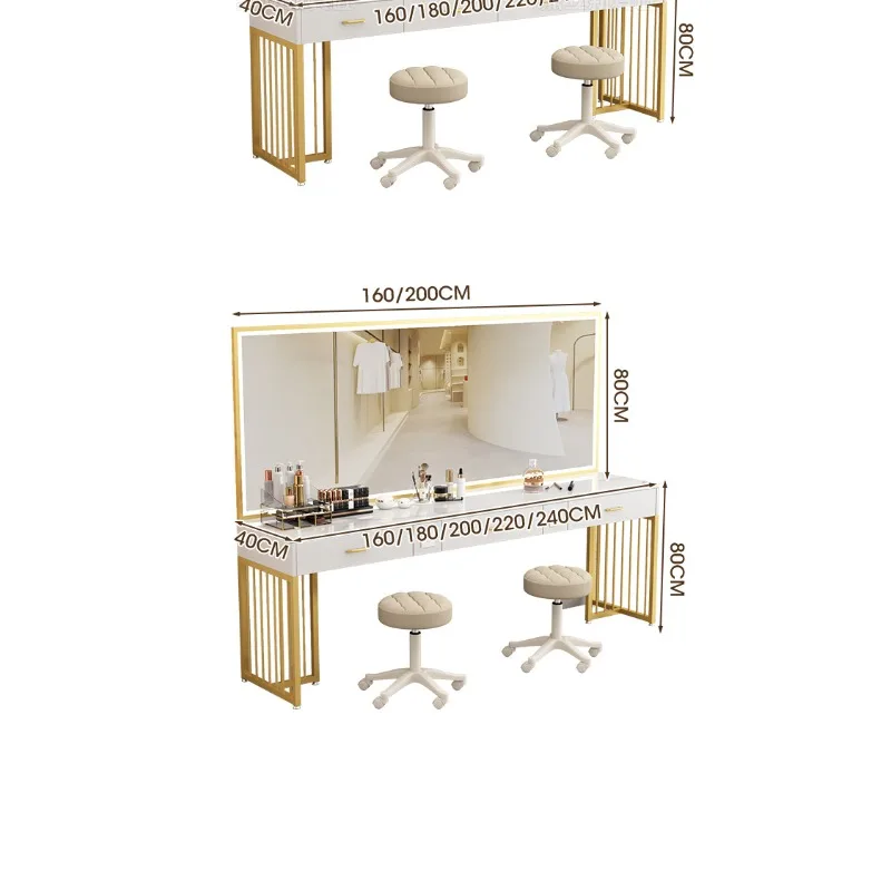 โต๊ะเครื่องแป้ง สำหรับสตูดิโอถ่ายภาพ ร้านชุดแต่งงานพร้อมไฟ ร้านเสริมสวย ร้านแต่งหน้าสำหรับโรงเรียน