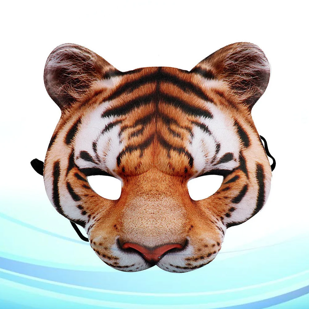 Maschera tigre gialla Maschera animale a pieno facciale ecologica per la festa di Halloween Masquerade Festival di cosplay Carnevale Spettacolo di danza Prop