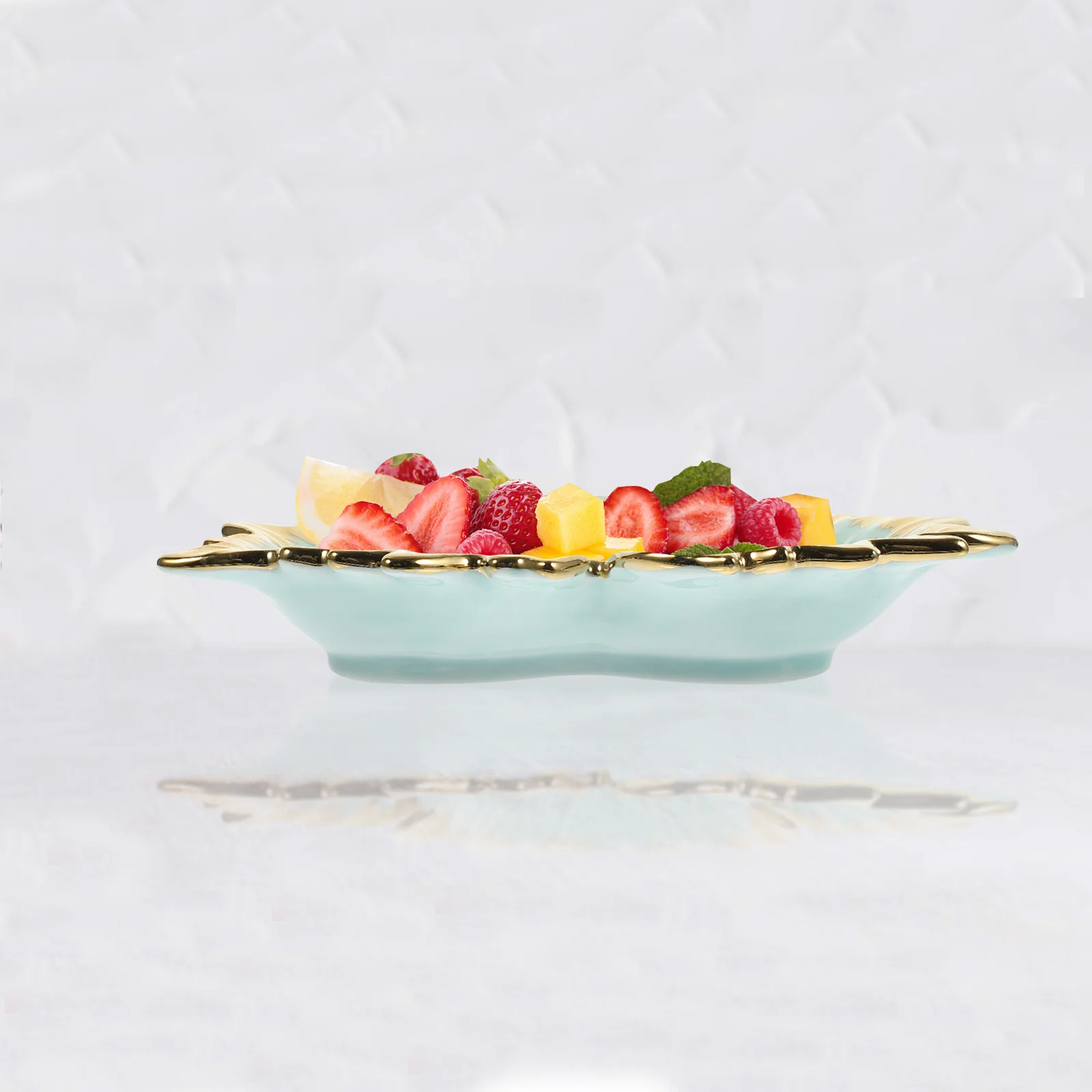 

Керамическая тарелка, декоративное хранилище ювелирных изделий, изысканный дисплей в форме листа, поднос для фруктов, многофункциональный держатель для безделушек, элегантное кольцо