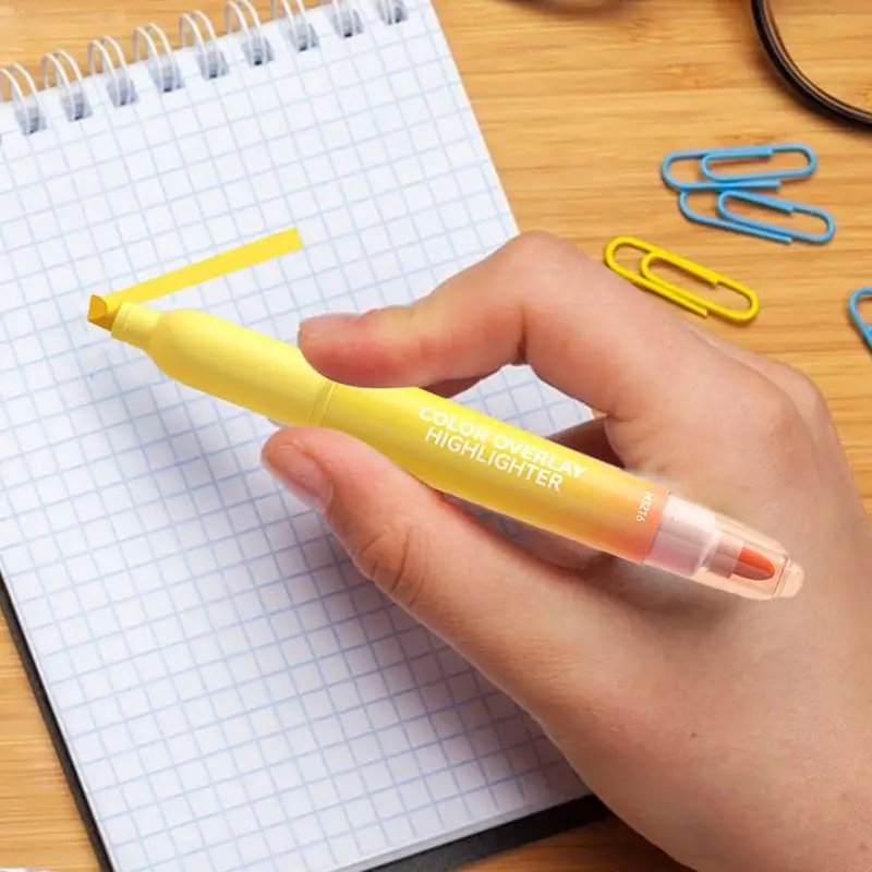 Двусторонний хайлайтер, 6 ручек-маркер, без кровотечения, гладкое письмо, двусторонние ручки для раскрашивания, подкладки, мелирования