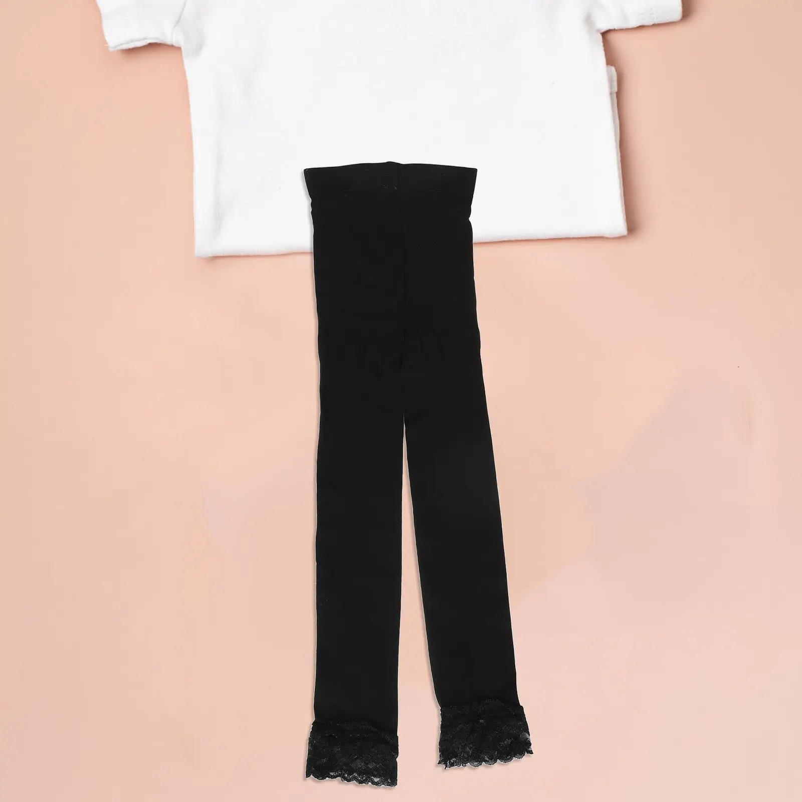 Girls Lace Cuff Leggings Kids Spring Summer Cropped Stretchy Fitted Pants Comfortable Breathable Casual Wear Sports Dance Yoga