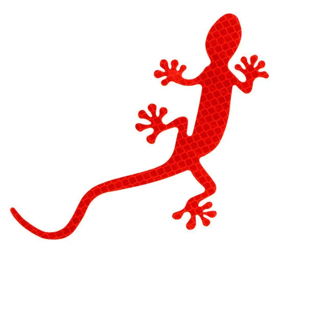 Gecko Reflective Safety Mark Cars Sticker PVC 3D Animal Decals Mark Night Driving Warning Strip Light Reflect Window Sticker