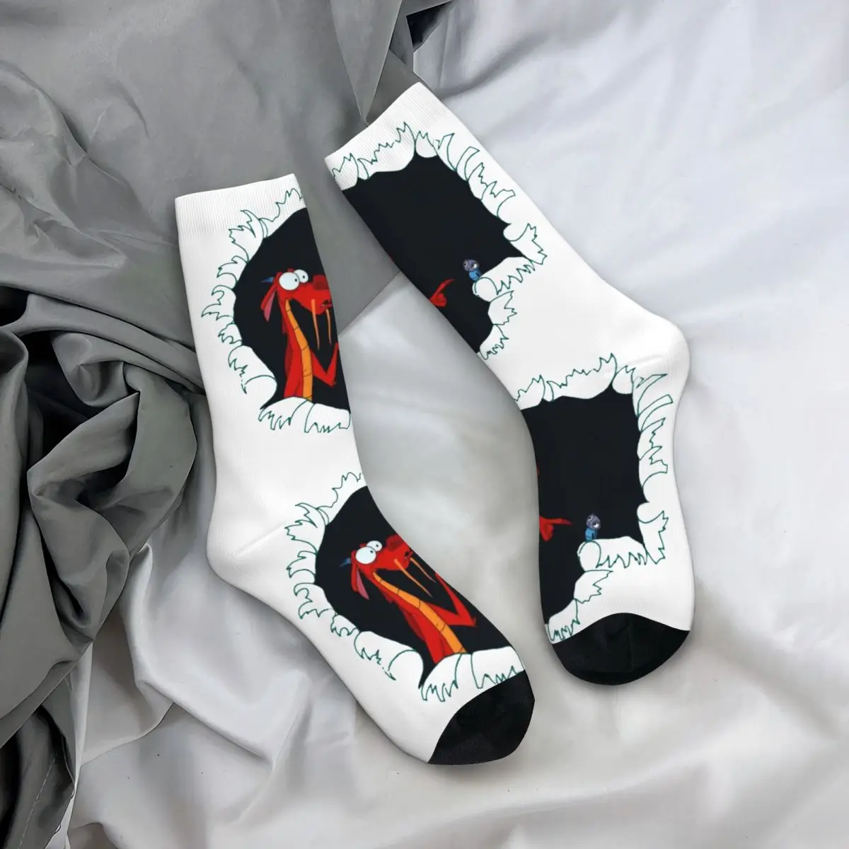 Mushu From Mulan Socks Harajuku Super Soft Stockings All Season Long Socks Accessories for Unisex Gifts