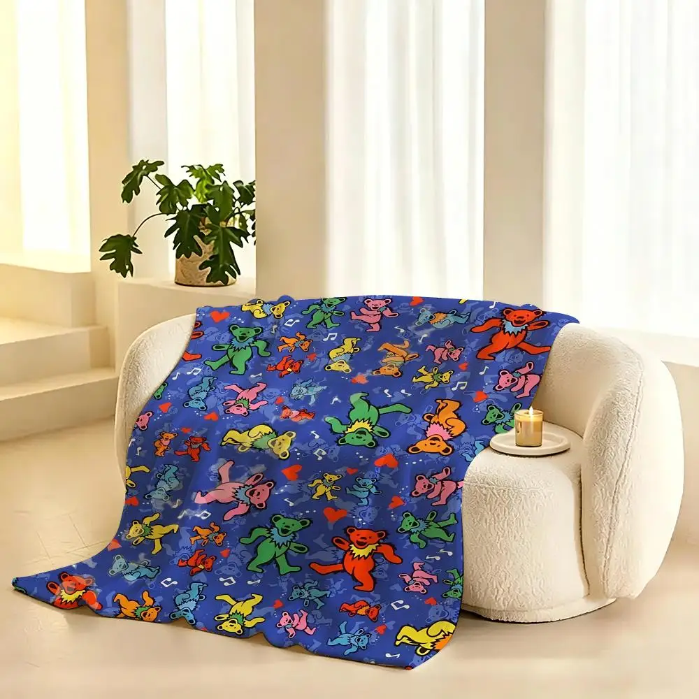 Grateful Dead Band Throw  flannel blanket, suitable for sofas, beds, offices,  exquisite gift blankets