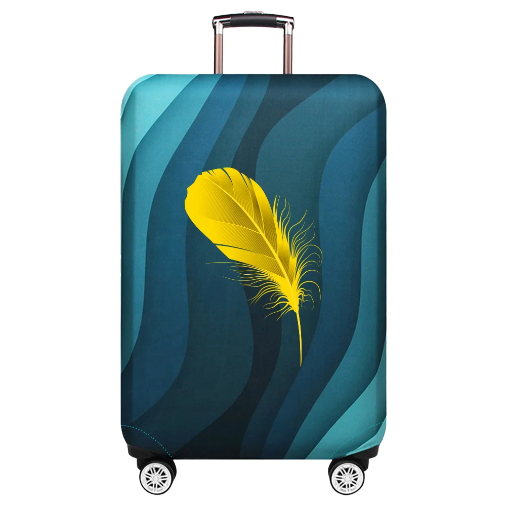 Travel Luggage Cover Suitcase Protective Cover Printing Feather Series Dust-Proof  Elastic Fabric for 18-32inch Baggage Case