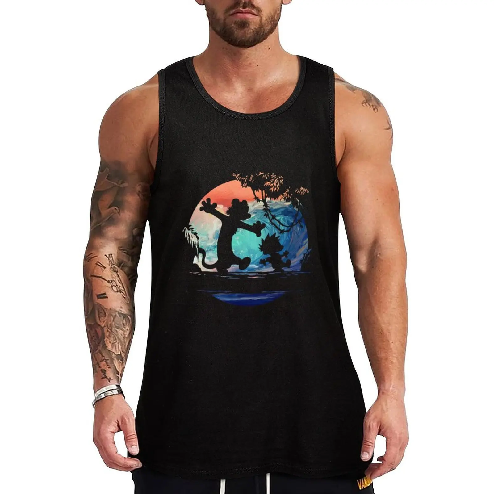 Calvin And Hobbes Galaxy Tank Top Minimal Print Tank Top Simple Graphic Sleeveless