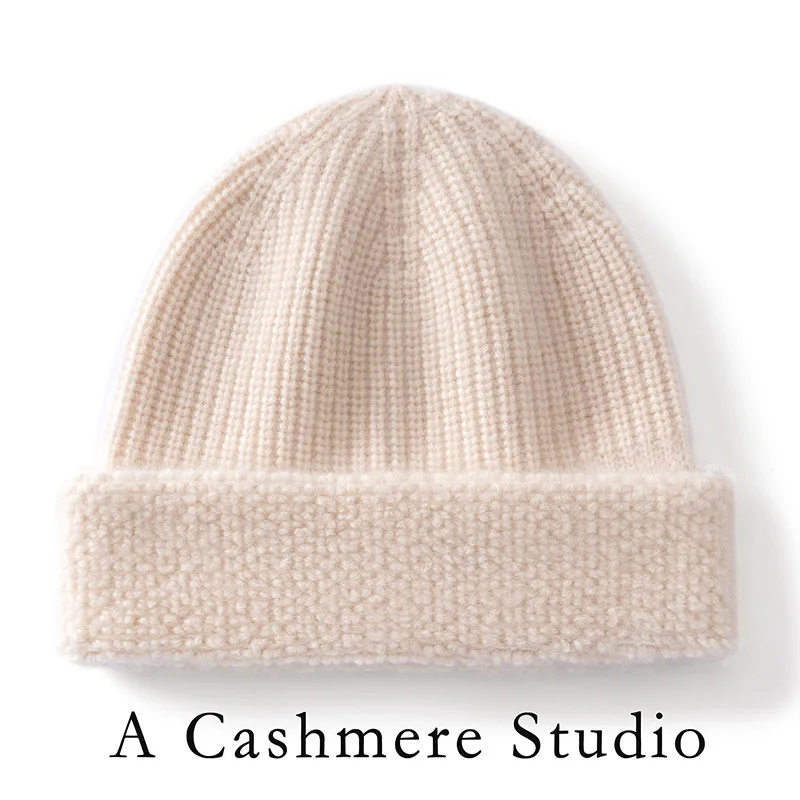 Women'S 100% Cashmere Knitted Hat A Warm And Stylish Accessory For Autumn And Winter Featuring A Towel-Like Embroidered Trim, image 7