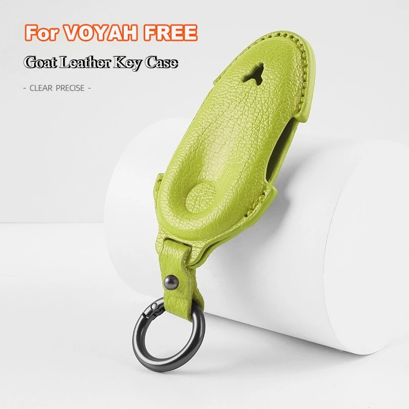

For VOYAH FREE Goat Leather Key Case Cover Car Mounted Dedicated Key Anti-Wear Protective Shell Bag Keychain Auto Accessories