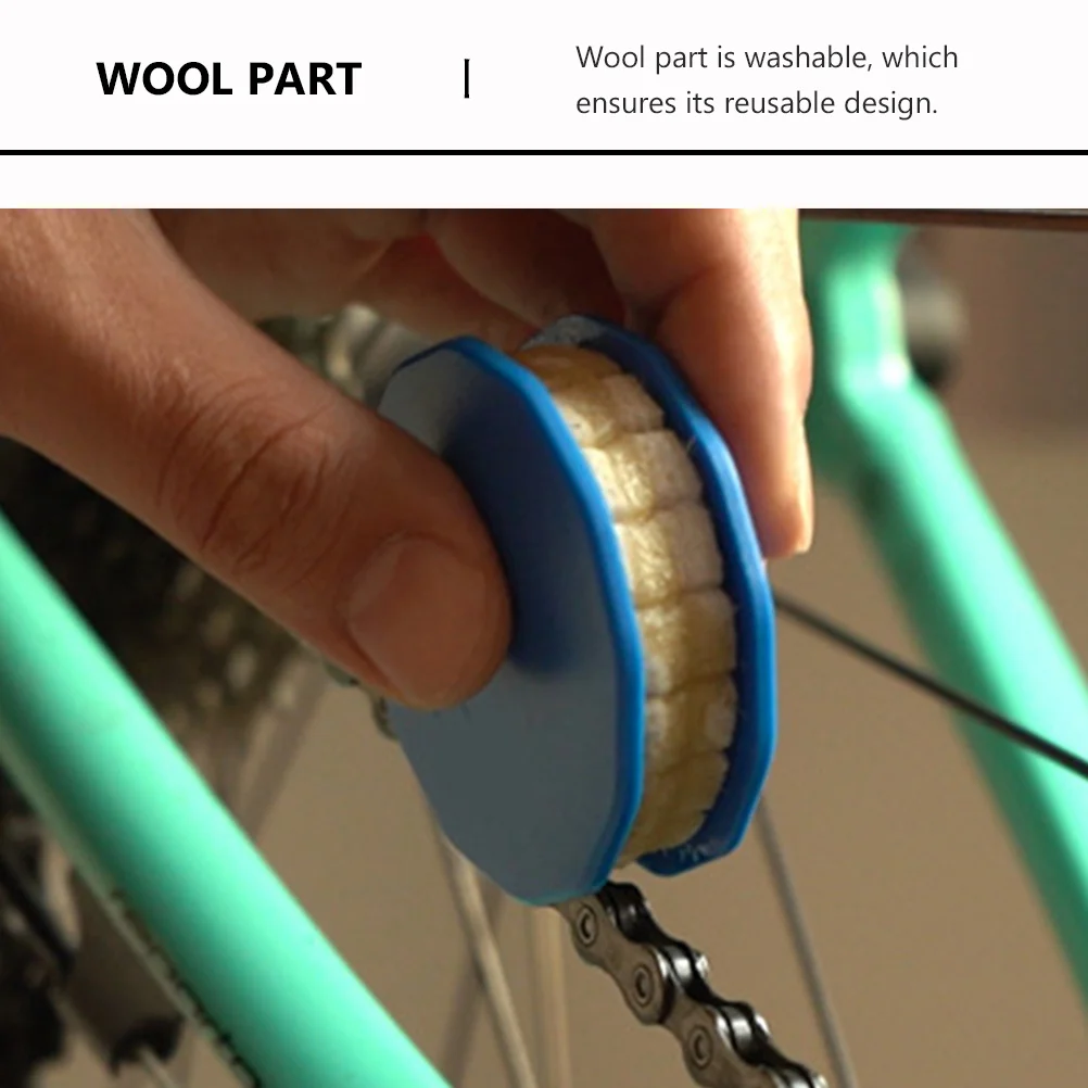 

Bike Chain Roller Oiler Wool ABS Durable Reusable Lubrication Tool Compact Carry Washer Bike Maintenance Device